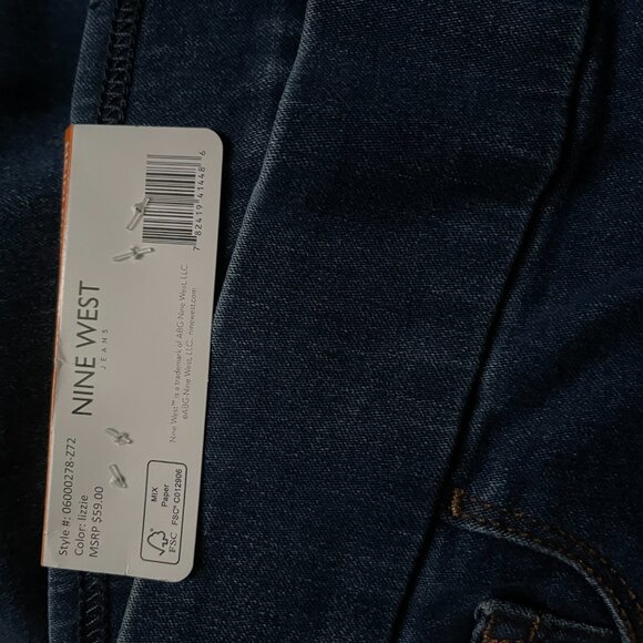 Nine West Heidi Pull On Straight Leg Jeans size 12 NWT - Picture 11 of 11